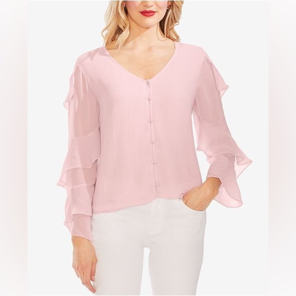 Vince Camuto Tiered-Sleeve Blouse (Size XL)
